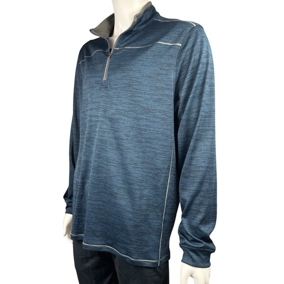 Pebble Beach Mens Large Blue Dry-Luxe Performance 1/4 Zip Shirt Pull Over New - Picture 9 of 10